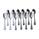 Box of 12 teaspoons in silver metal Art Deco style