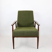 Armchair 'Lis', 1970s olive boucle, design by Henryk Lis - 2 pieces available