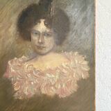 Huile sur toile « portrait femme Belle Époque »