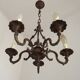Elegant French Antique Bronze 5 Light 3 Sided Cage Style Chandelier