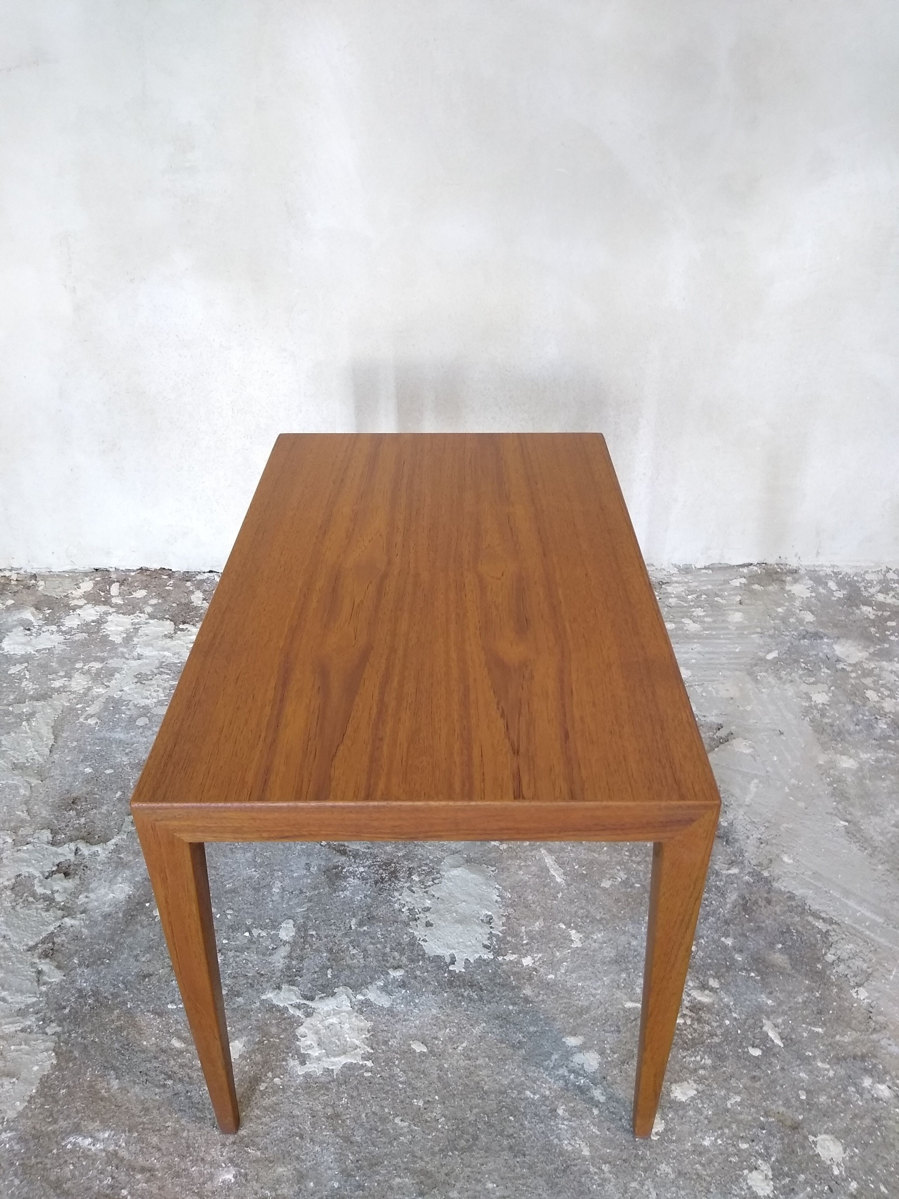 Teak coffee table by S. Hansen for Haslev, Denmark, 60