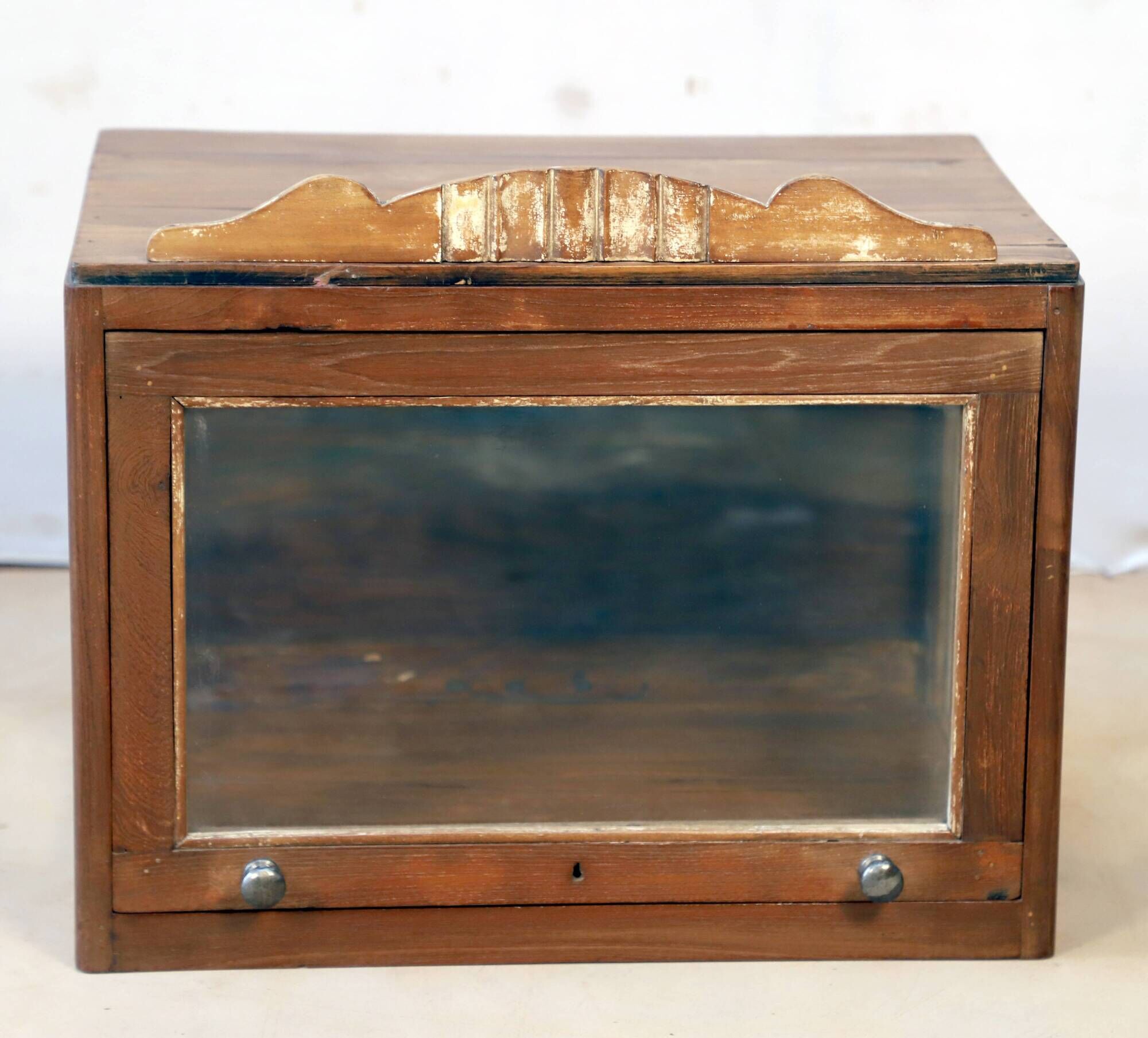 Art deco showcase in burmese teak