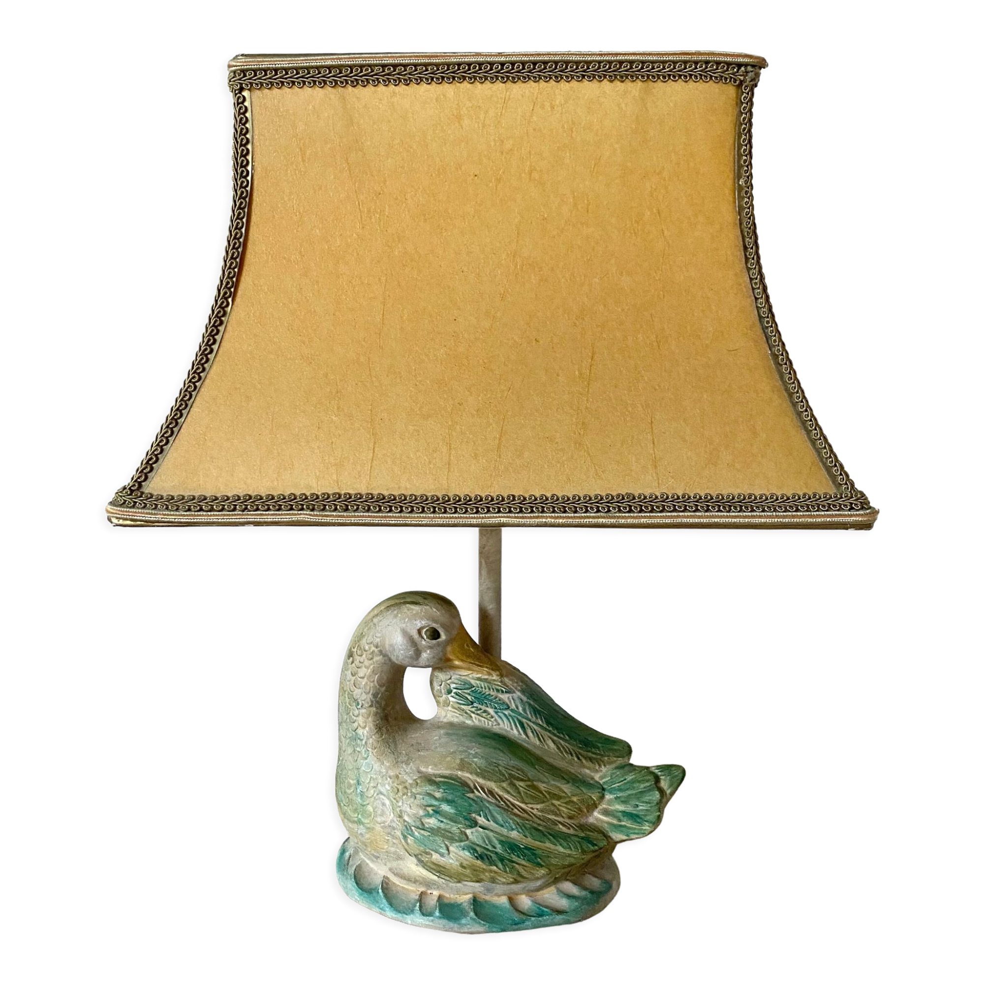 Vintage ceramic duck lamp