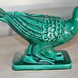Green glazed ceramic pigeon FPP Vallauris