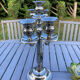 Silver-plated metal chandelier with 5 arms