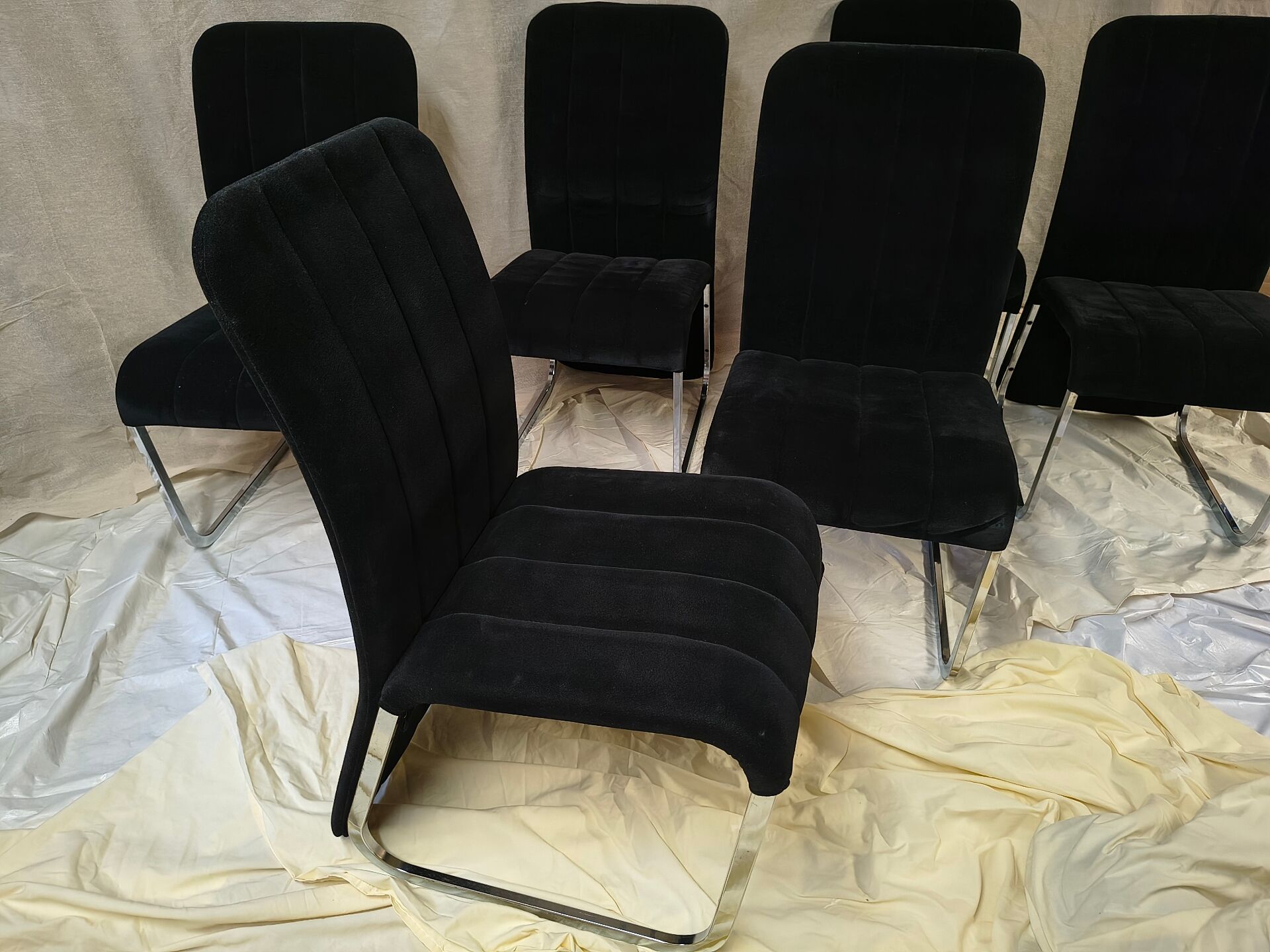 Vintage chrome chairs from the early 1980s.