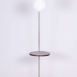Restored Bauhaus Floor Lamp, New Electrification, Beech, Chrome, Czechia, 1930s