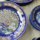 Vintage blue Taous dinnerware set of 21 pieces in very good overall condition.