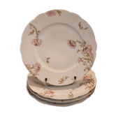 4 flat plates in Limoges porcelain CFH-GDM