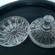 Cut Glass Bonbonnière / Geometric Floral Crystal Decor