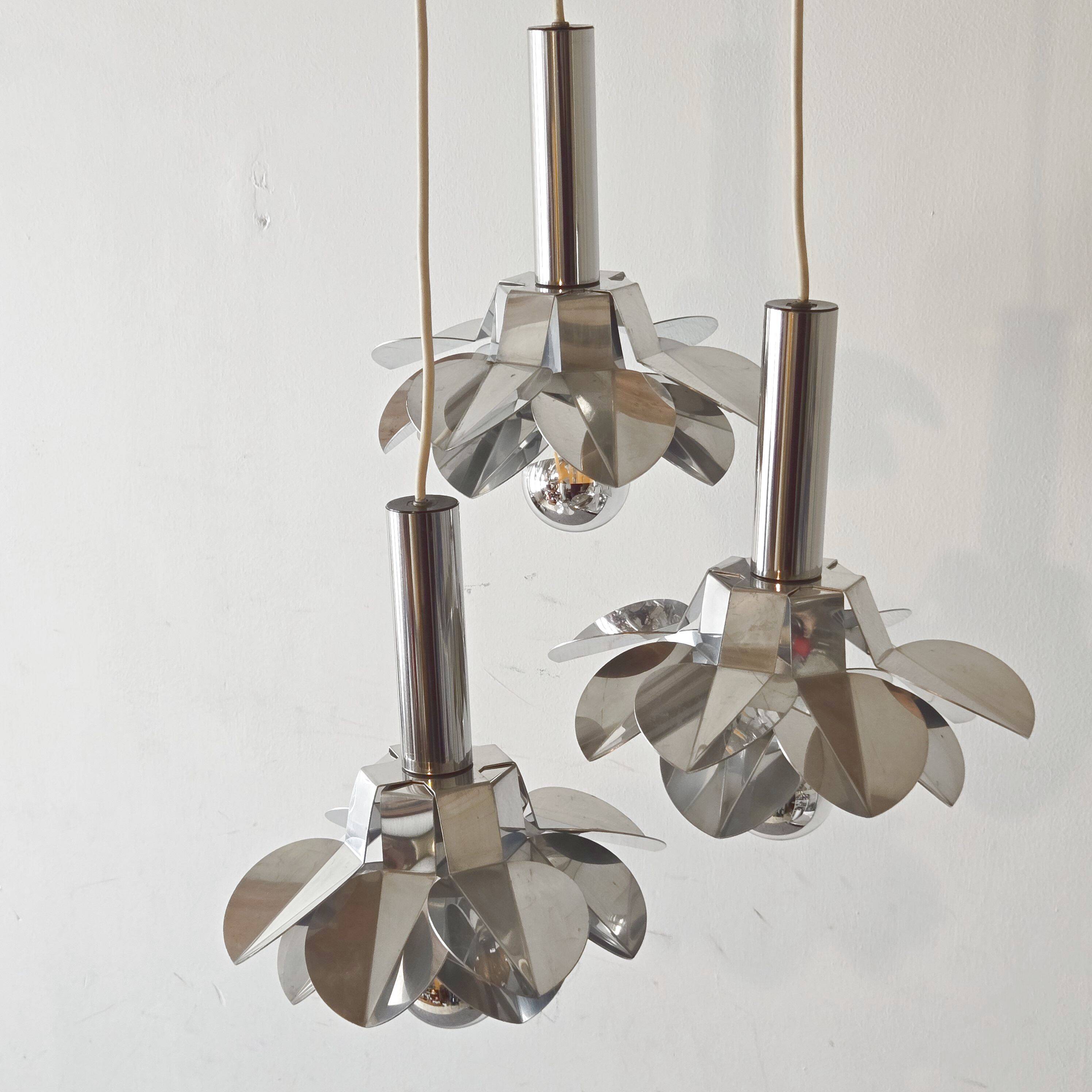 Vintage 1970 waterfall pendant light