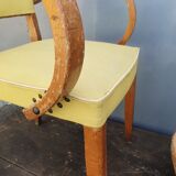 Fauteuil bridge skaï jaune