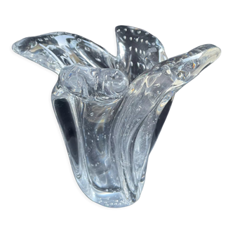Schneider XXth bubbled crystal vase
