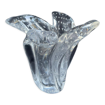 Schneider XXth bubbled crystal vase