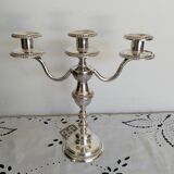 3-branched candle holder in silver metal