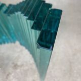 Blue tinted glass coffee table an80