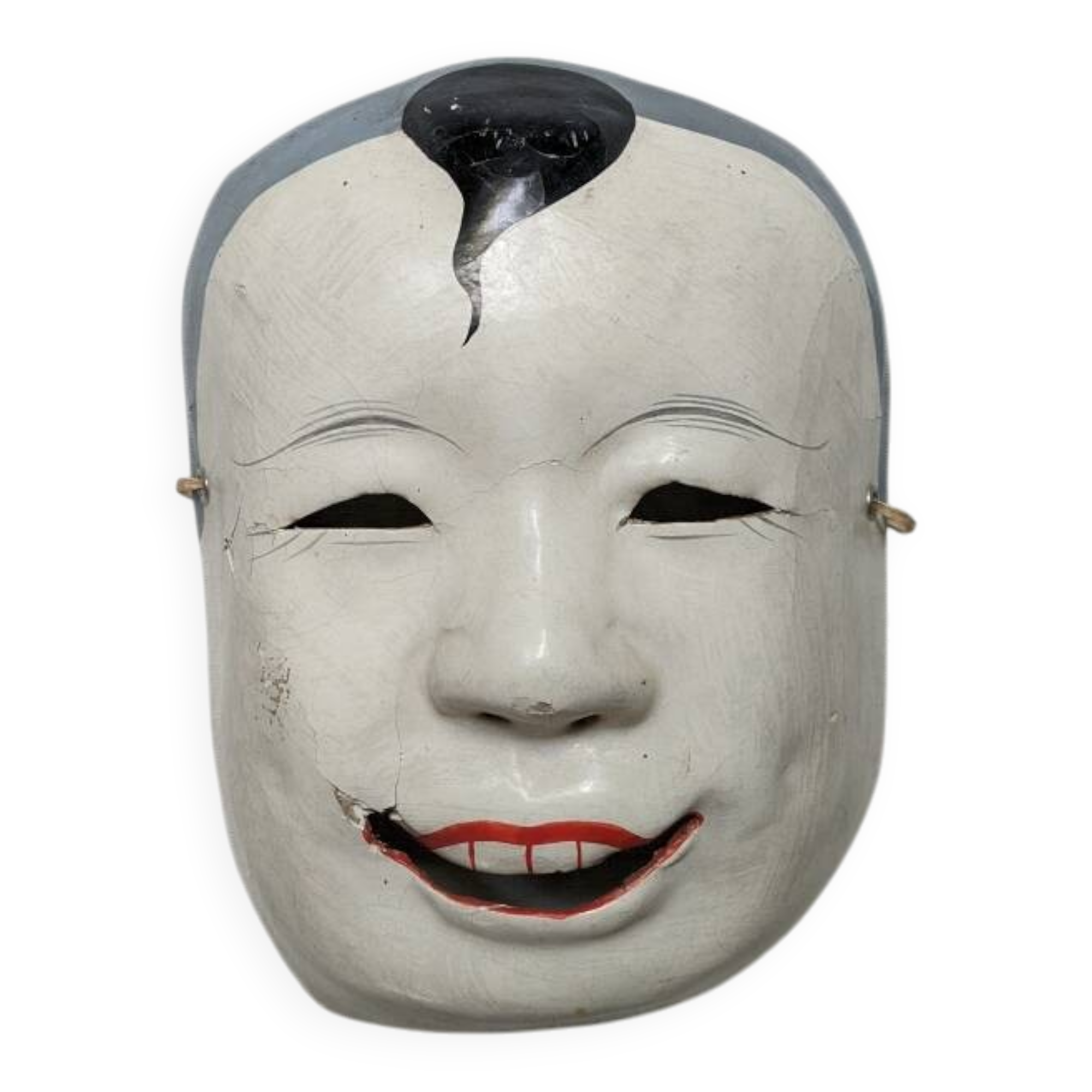 Japanese papier-mâché theater mask wall decoration from the 50s