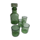 Carafe verte en vert bullé et verres assortis vintage