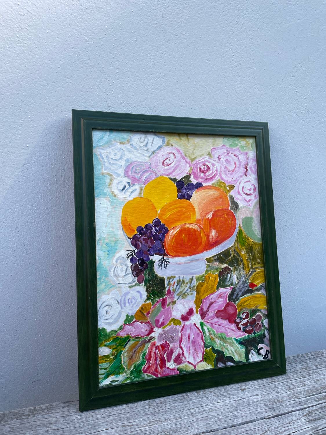 Peinture bouquet de fleurs tableau signé