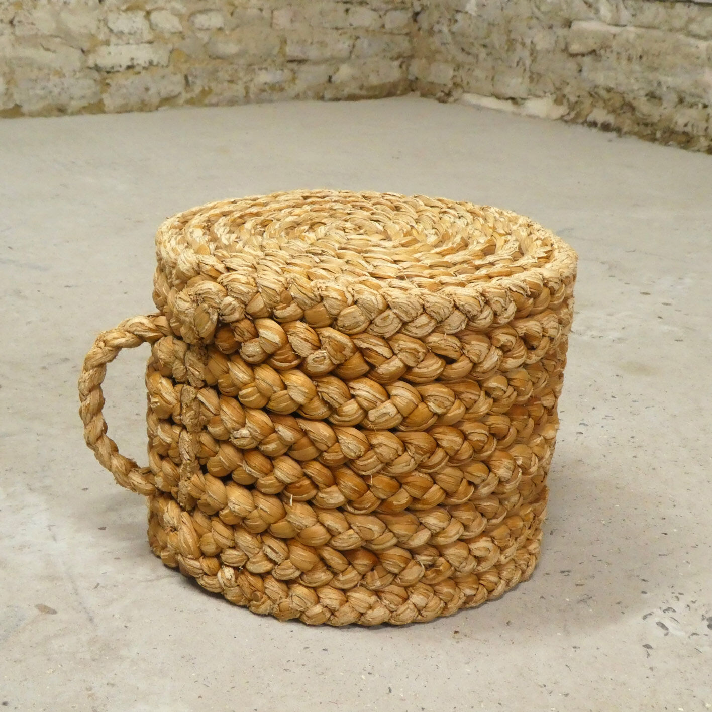 Braided rush ottoman, 1950