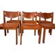 Vintage elm and leather chairs by Maison Regain, 1970s, set of 6.