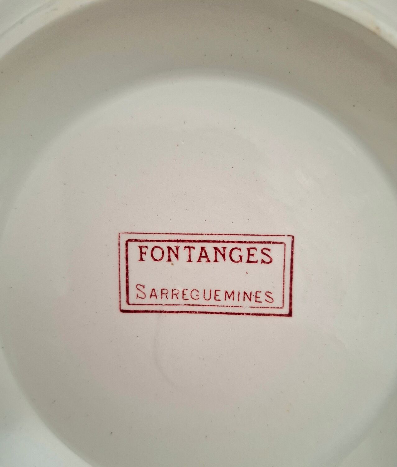 Antique mounted plate in ironstone earthenware.