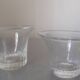 Pair of solid silver and crystal salt cellars