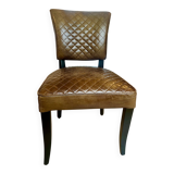 Set of 4 leather Chesterfield dining chairs