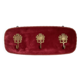 Baroque coat rack in garnet-burgundy velvet