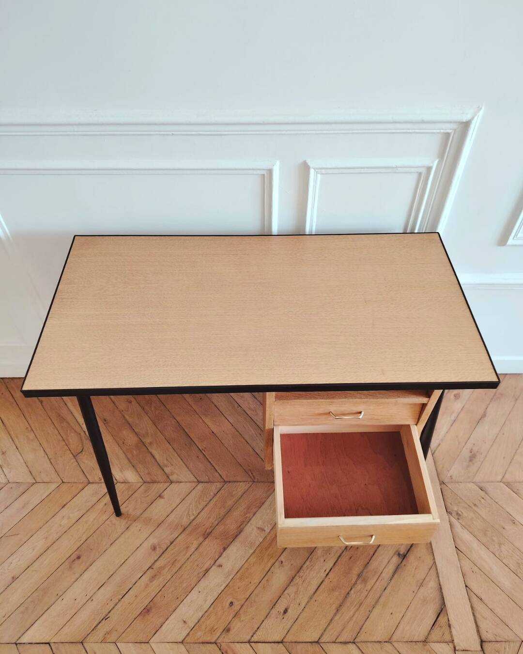 Renovated vintage desk, Scandinavian style, 1950s-60s.
