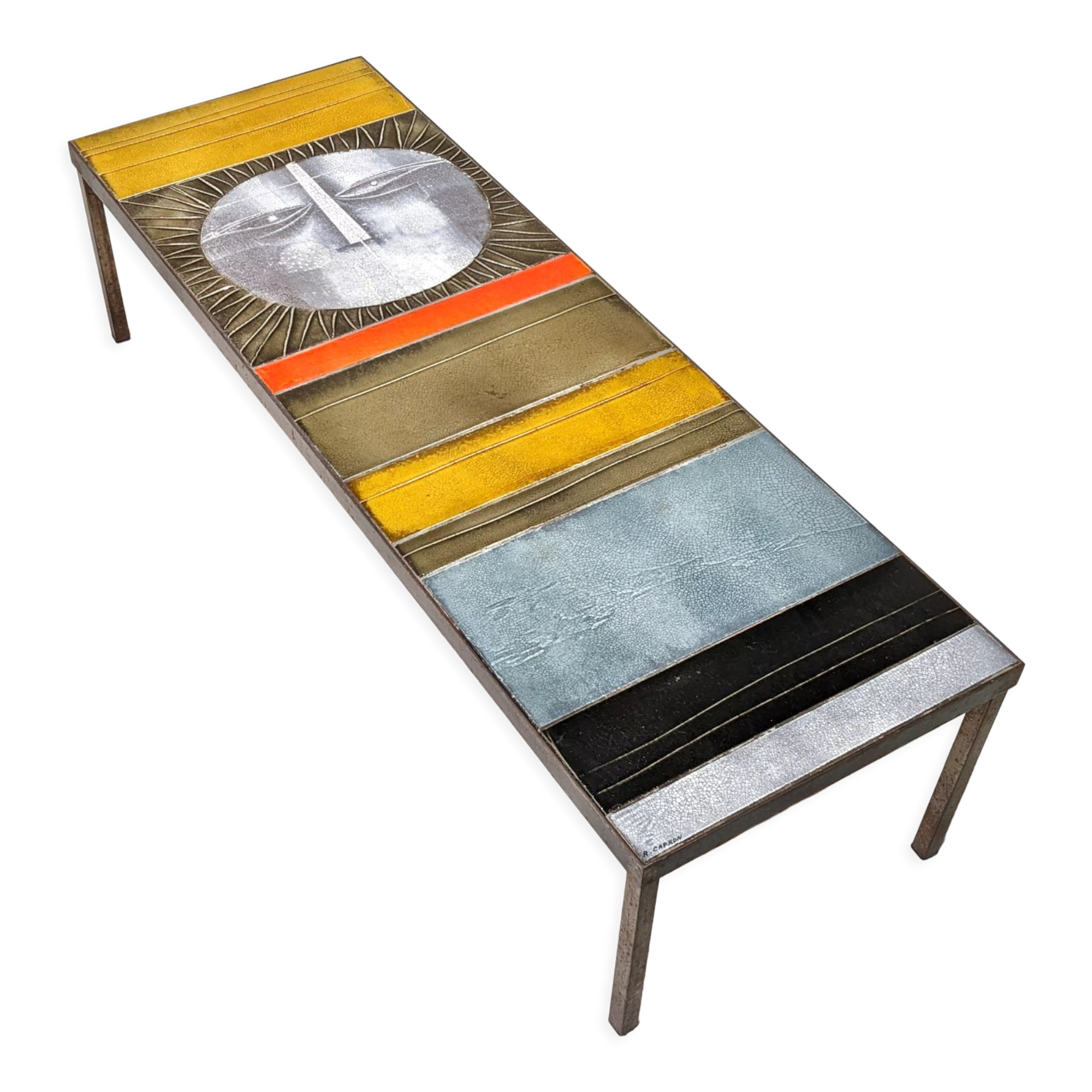 Ceramic coffee table "Sun" by Roger Capron