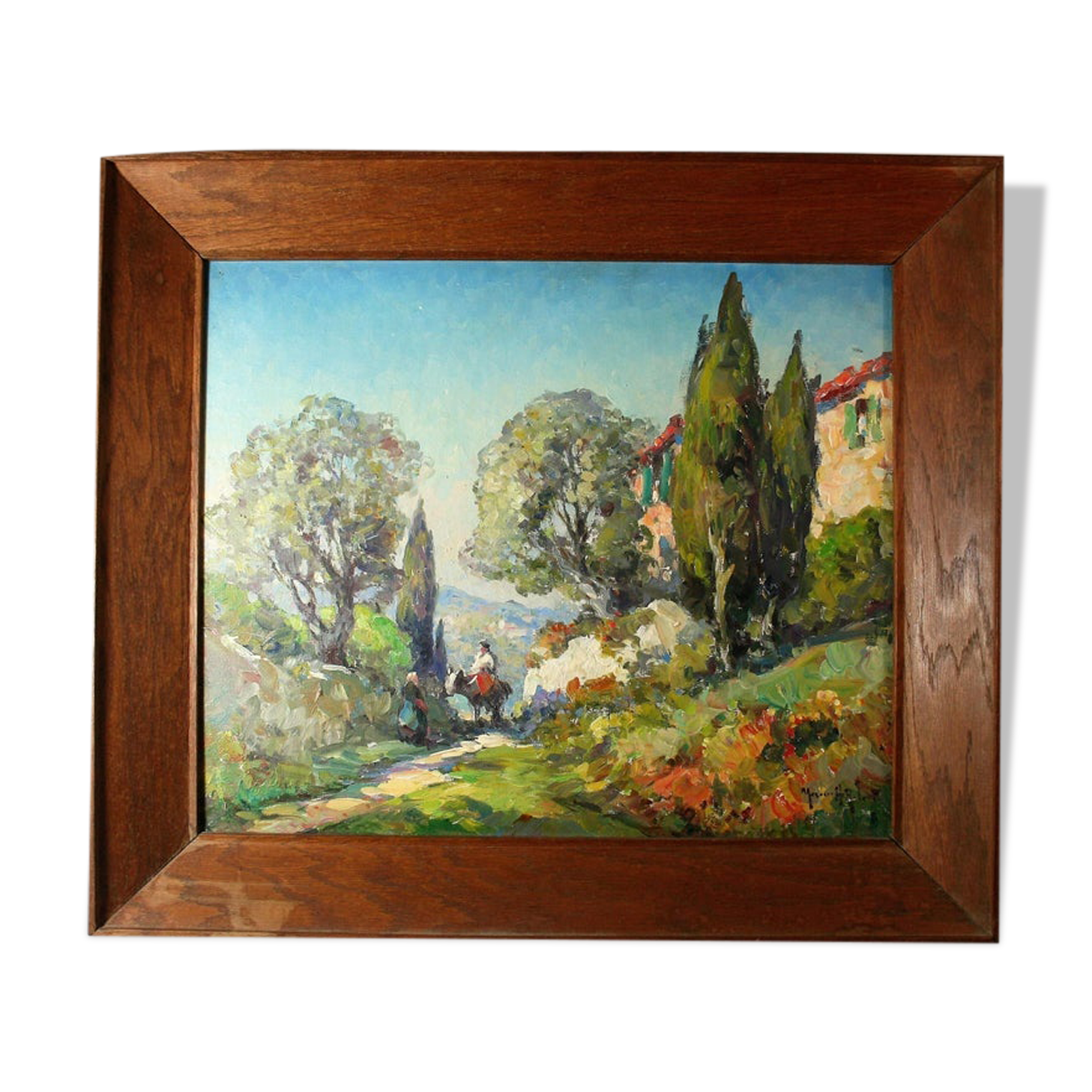 Huile sur toile Marius Hubert Robert, « Maison de ferme », XXème siècle