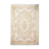 Handmade cream oriental chinese wool rug 124x182cm