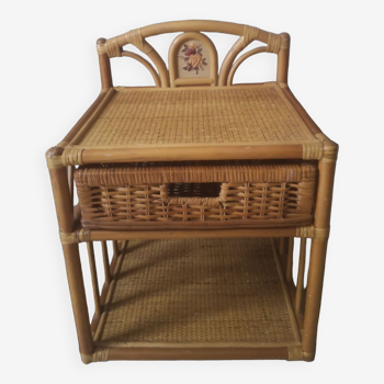 Rattan bedside table