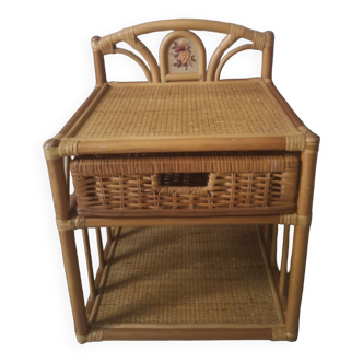 Rattan bedside table