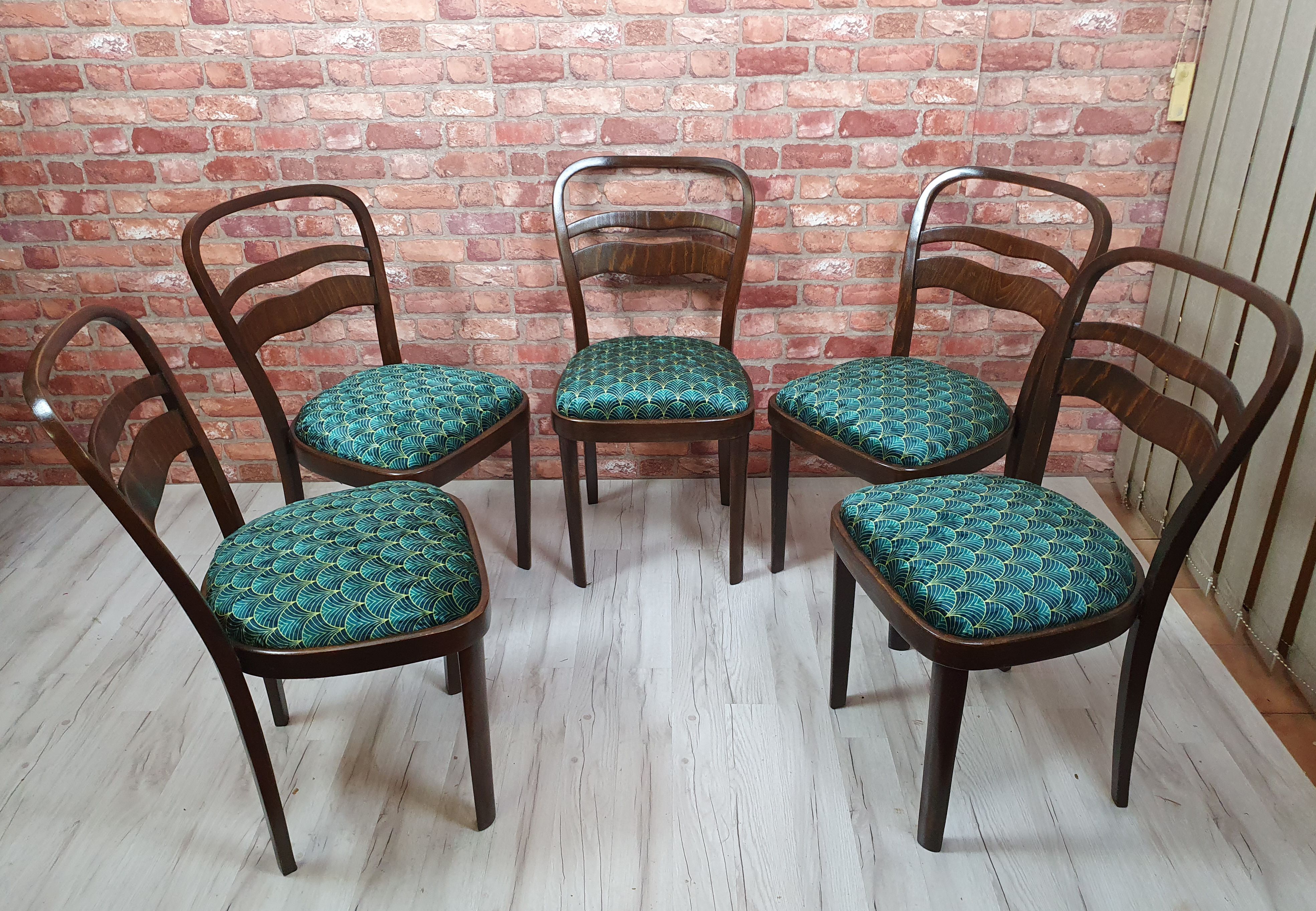 Chaises de salle à manger art déco rénovées