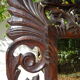 Miroir sculpté fronton lions