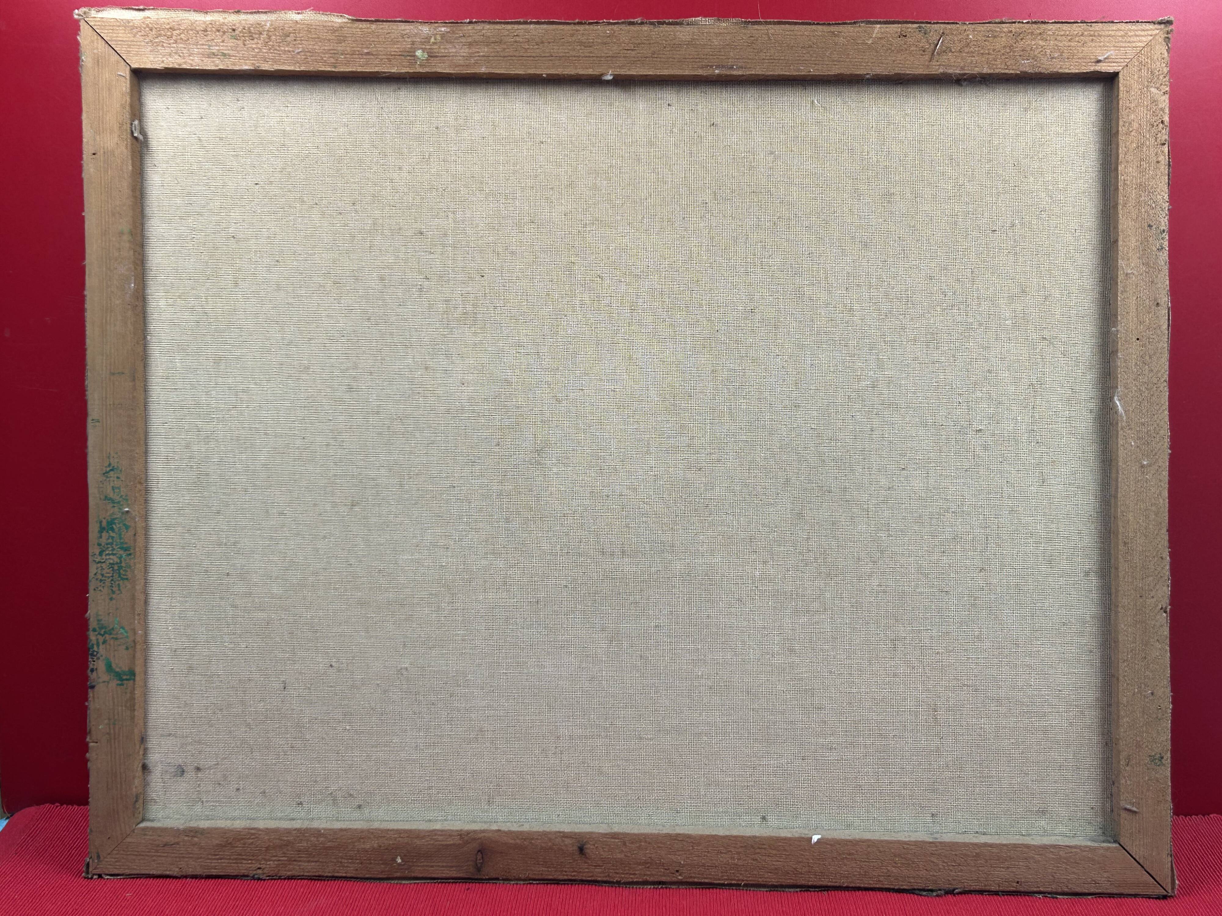 oil on canvas signature to be identified, Sawmill in the undergrowth