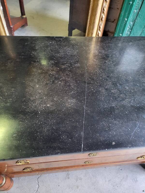 EMPIRE CHEST OF 4 DRAWERS IN BLOND WALNUT FROM THE 19TH CENTURY