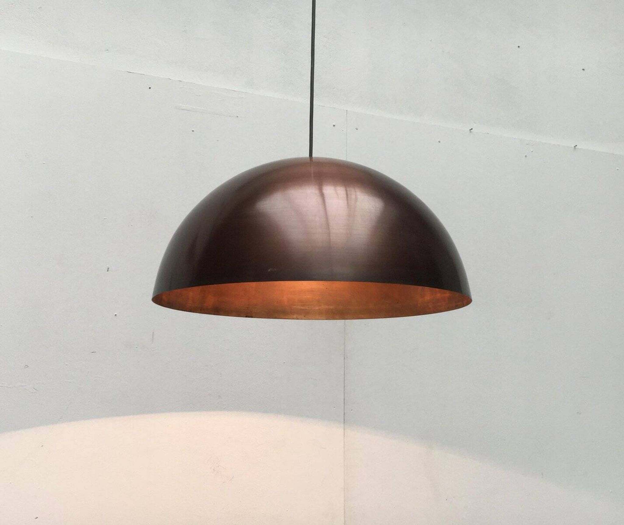 Mid-century copper dome pendant
