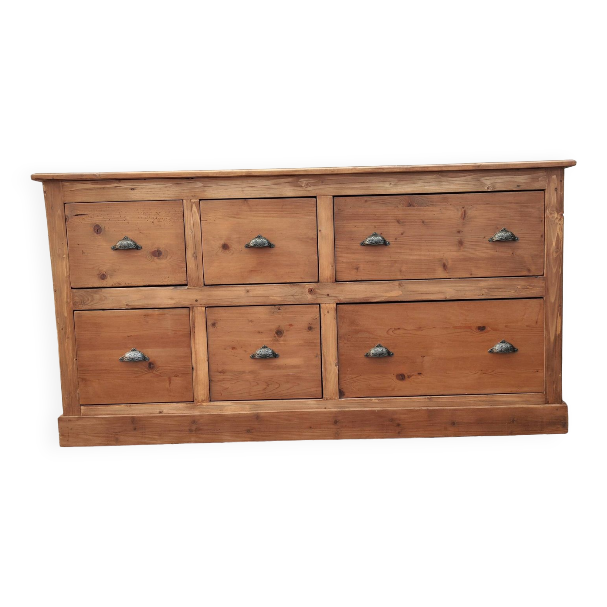 Old trade furniture with six solid pine drawers