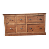 Old trade furniture with six solid pine drawers