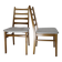 Pair of vintage teak chairs with white corduroy top, 1960s Sweden