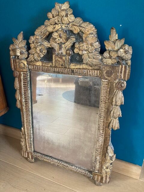 Old mirror gilded wood style L XVI