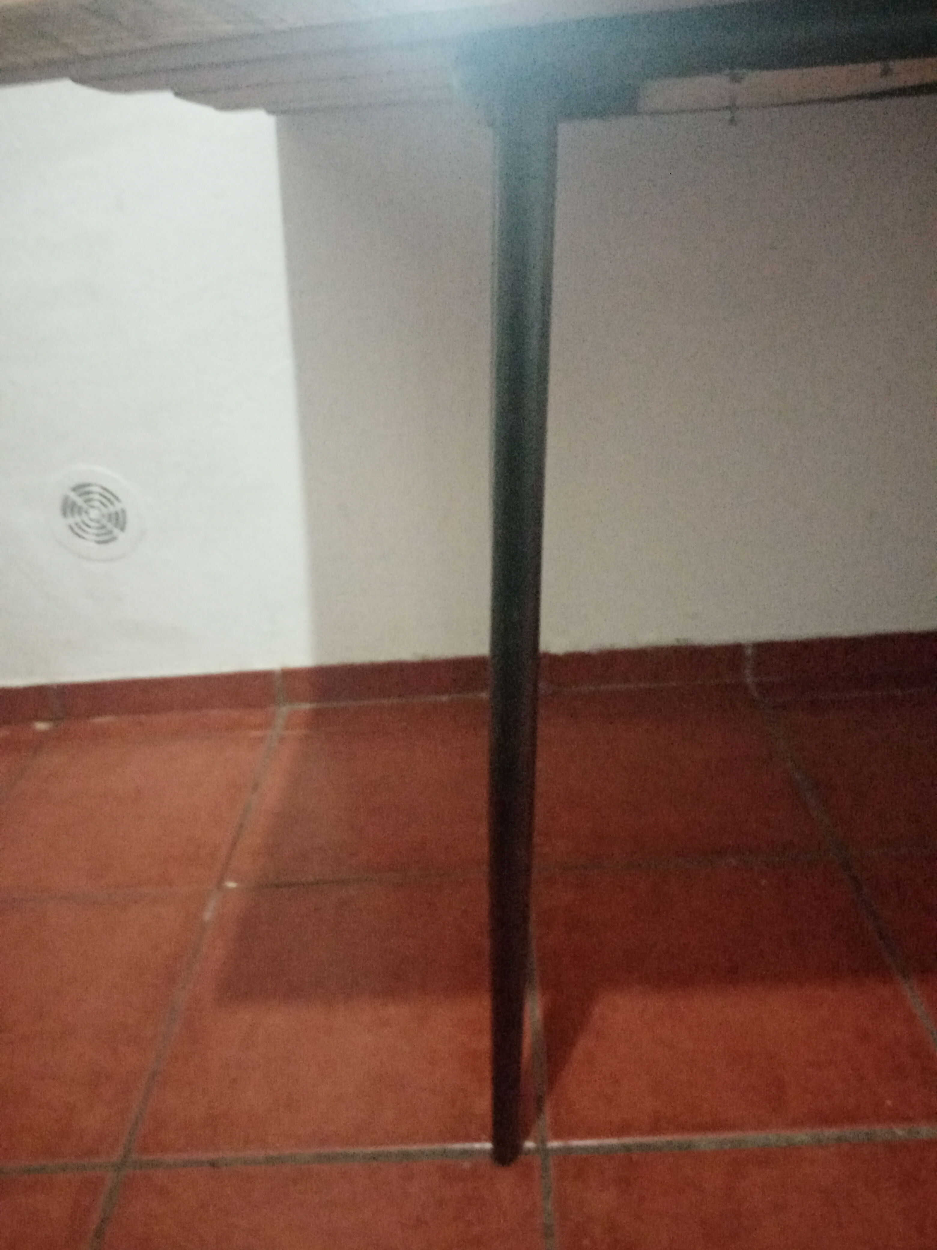 Table workshop footing vintage steel tray planks wood planks