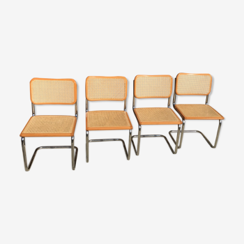 Série de 4 chaises Cesca B32 par Marcel Breuer