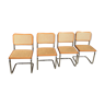 Series of 4 chairs Cesca B32 by Marcel Breuer