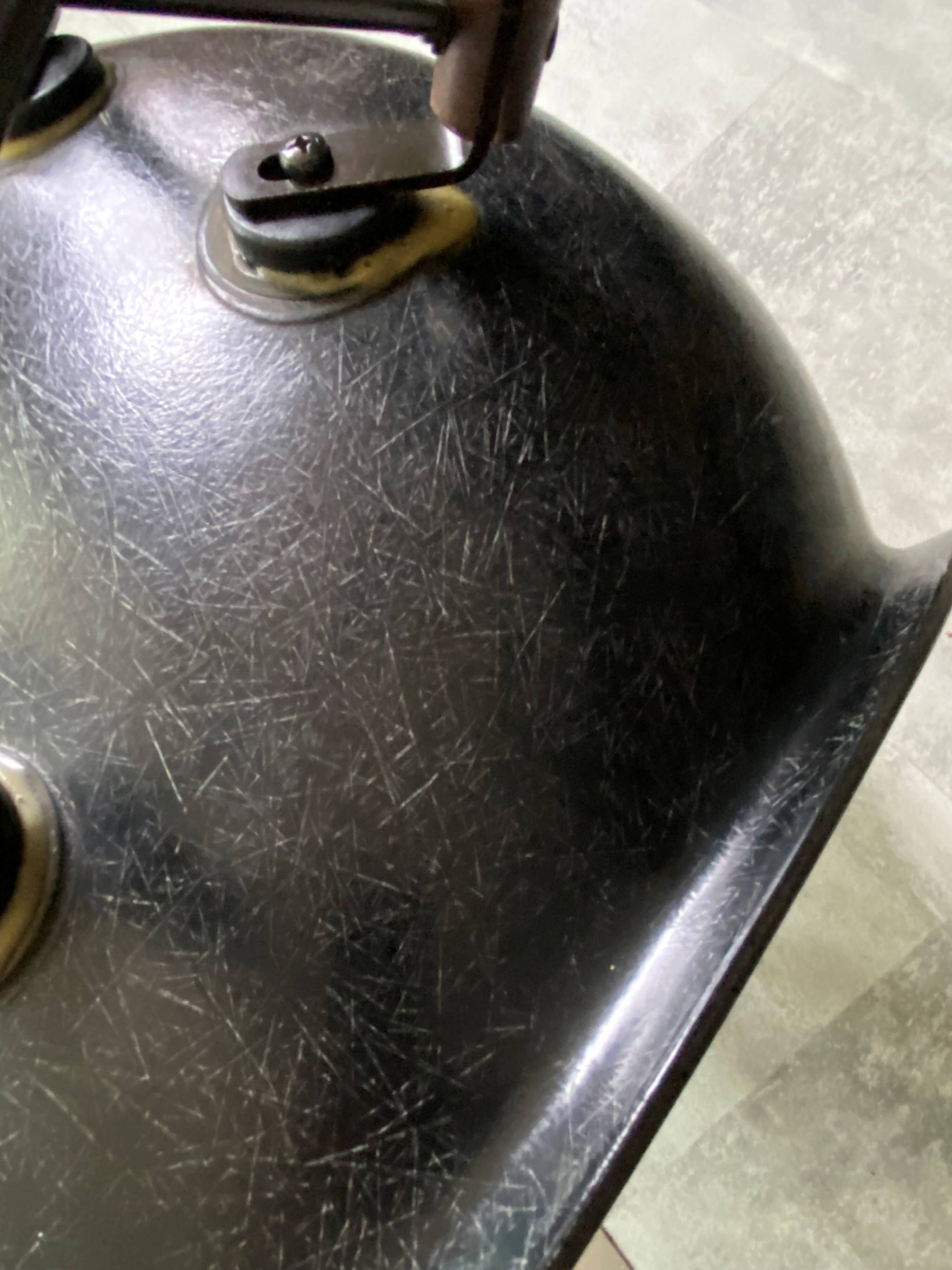 DSW chair, black fiber, black dowel, walnut, Eames, Herman Miller, vintage 1950