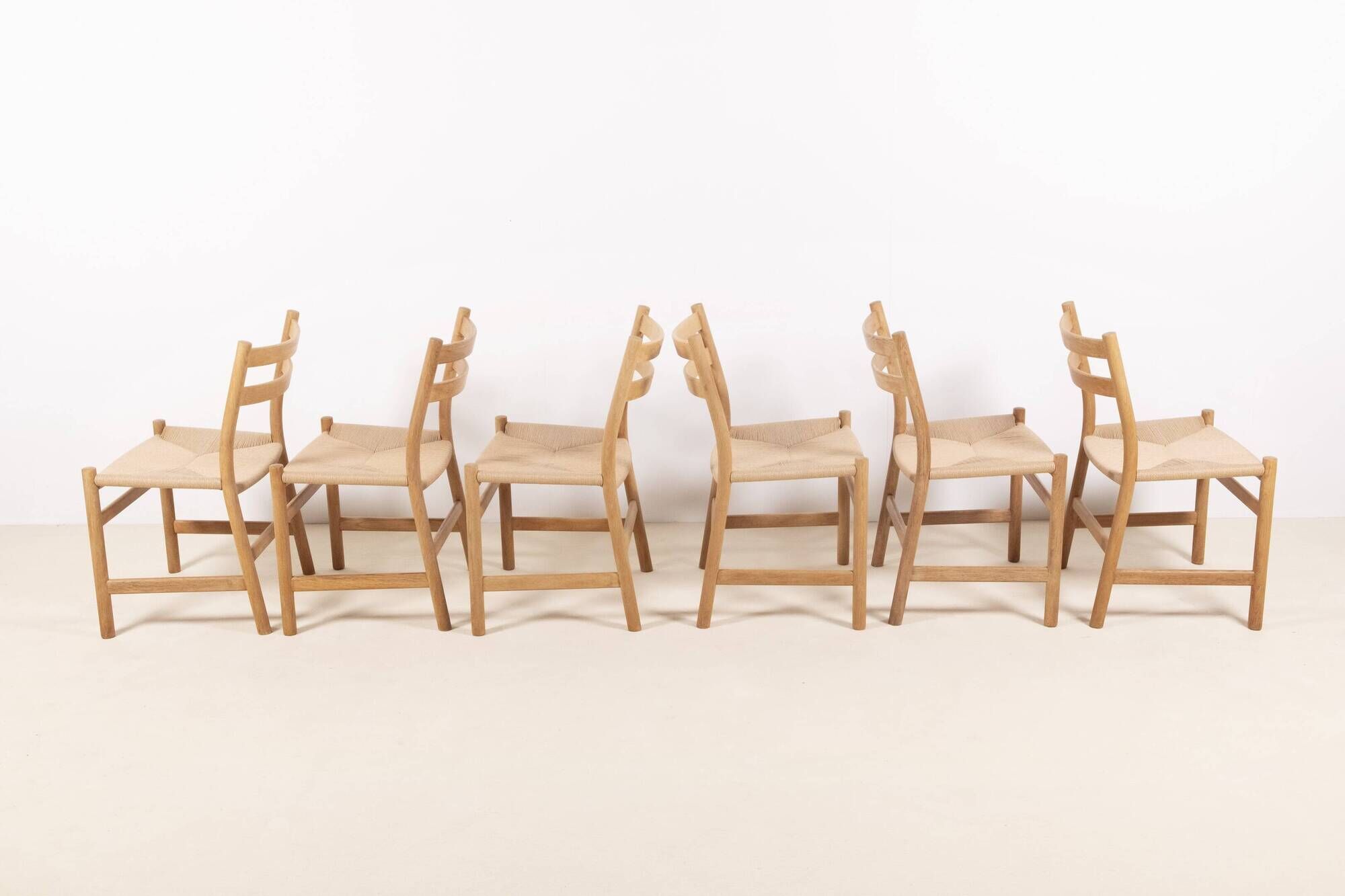 6x Hans J. Wegner CH47 in Soaped Oak, Carl Hansen & Søn 1975