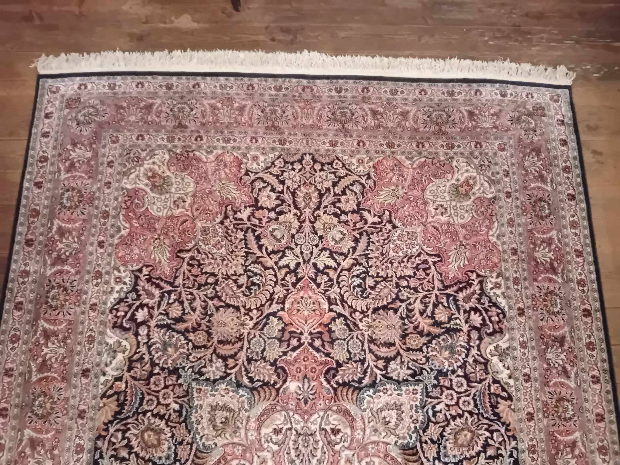 Handmade silk cashmere rug 282×186cm